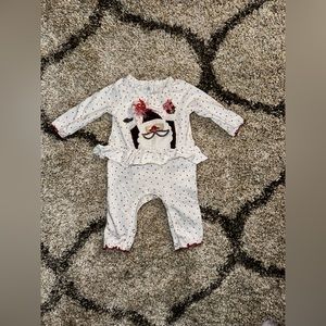 Mudpie Christmas One-Piece. Size 6-9 months.